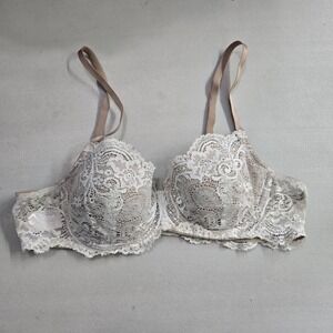 Thirdlove Women Bra 36A 1/2 Beige Lace Balconette Underwired Convertible
